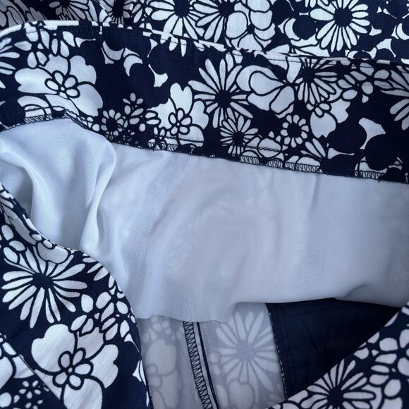 Kim Rogers Blue Floral Cropped Tummy Control Capri Pants Women's Size 14 EUC - Picture 7 of 8